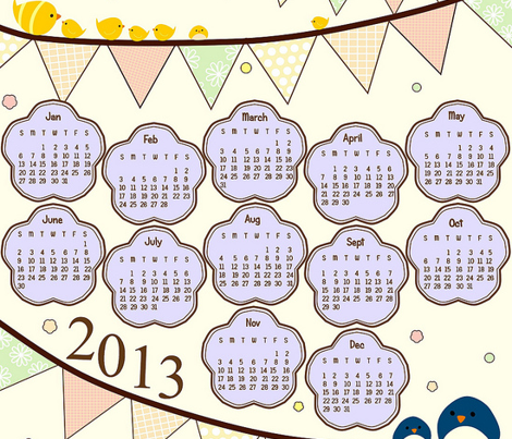 Happy Bunting 2013 Calendar
