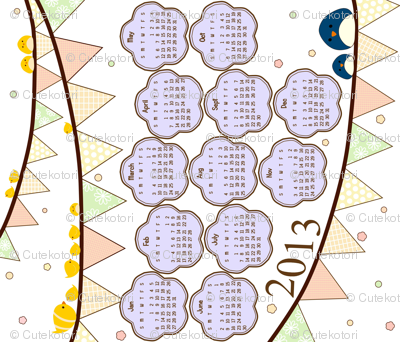 Happy Bunting 2013 Calendar