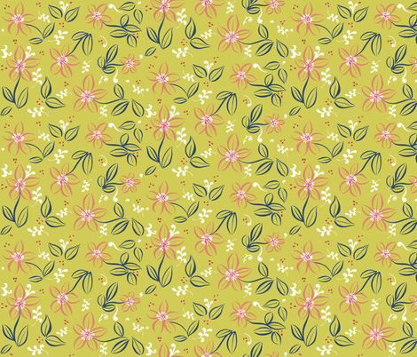 Flowery Coordinate fabric by jadegordon on Spoonflower - custom fabric