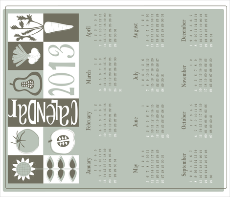 Calendar 2013 fabric by marimia on Spoonflower - custom fabric