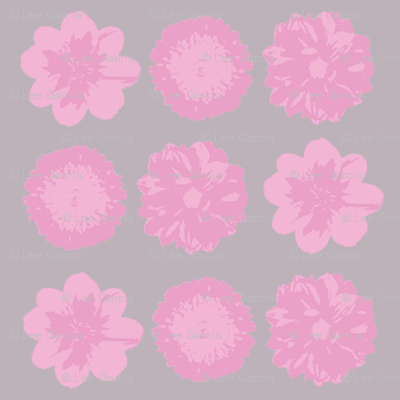 Pink flower on grey back drop