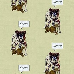 Bulldog with Teddy Bear