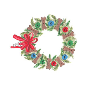 Xmas Dog themed wreath 4 wreaths per yard 