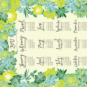 Succulent 2013 Tea Towel Calendar