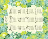 Succulent 2013 Tea Towel Calendar