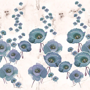 Poppies in a gray color way