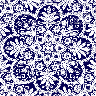 Bombay White & Blue