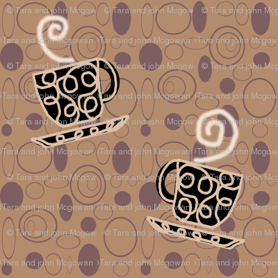 Coffee Shop Mugs & Swirls