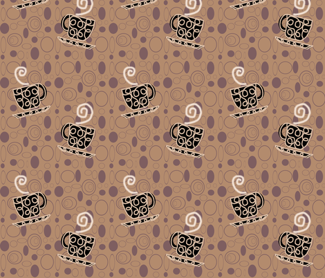 Coffee Shop Mugs & Swirls fabric by arttreedesigns on Spoonflower - custom fabric