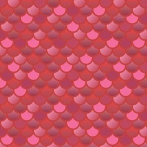 Mermaid fish scales in red and pink