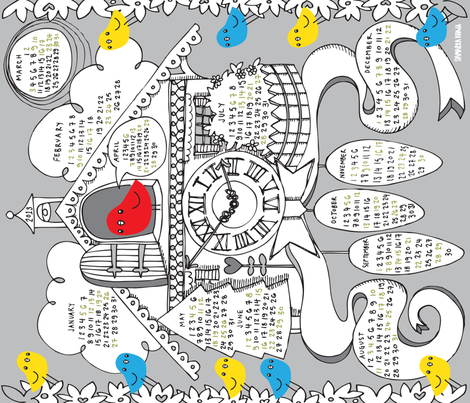 Cuckoo for 2013 fabric by sammyk on Spoonflower - custom fabric