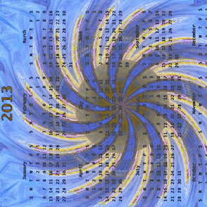 2013 Calendar - Durfort, France -  Cathedral Windows Swirl 2