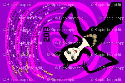 A purrfect 2013: catwoman tea towel calendar (purple)