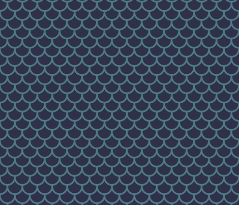 Feather Scales in Navy and Teal fabric by little_fish on Spoonflower - custom fabric