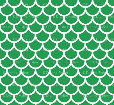 Feather Scales in Green and White
