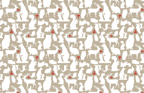 Woodland Animals Small Taupe fabric by emma_smith on Spoonflower - custom fabric