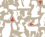 Woodland Animals Small Taupe