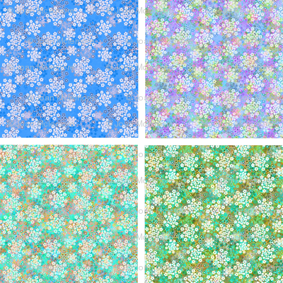 Verbena Quilter's Sample in Blue and Green