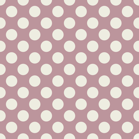 Cream Polka Dots on Mauve fabric by jumeaux on Spoonflower - custom fabric