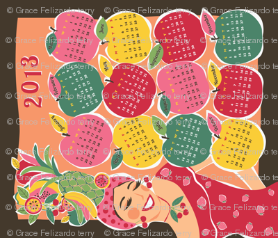 carmen tea towel calendar 2013 