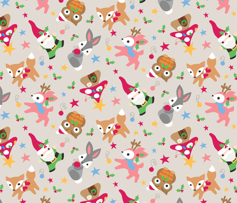 Woodland Wonderland Taupe fabric by urban_threads on Spoonflower - custom fabric