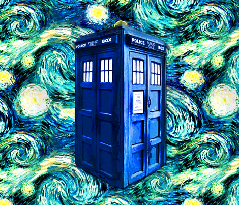 Starry Night Doctor Who Inspired TARDIS (for cotton fat quarters) 