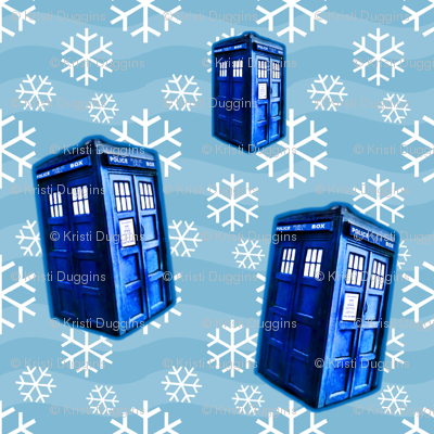 Doctor Who Inspired TARDIS Blue Snowflakes 