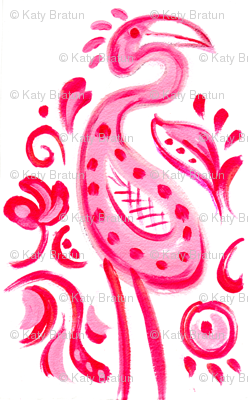 Hot Pink Paisley Flamingo