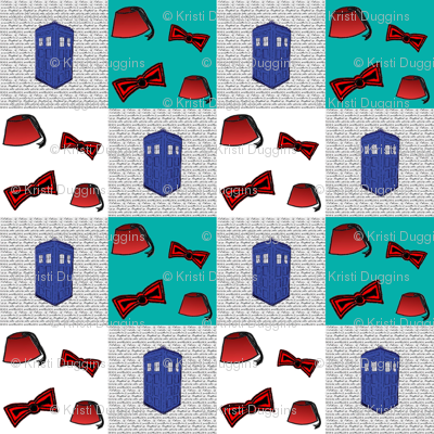 Doctor Who Inspired Patchwork Quilt Fabric