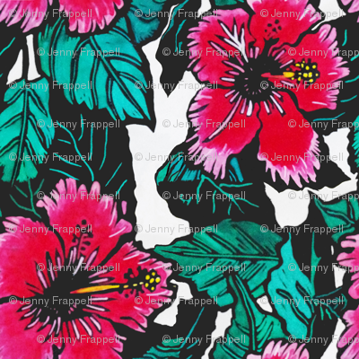 Hibiscus Print for Scarf, copyright 2012 seasparkles