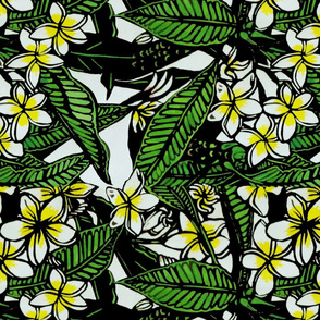 Frangipani Print for Scarf. copyright 2012 seasparkles