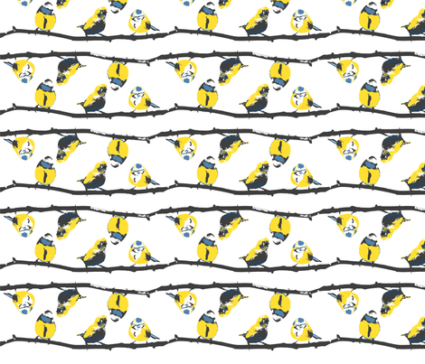 Blåmesarna_121018-färdig fabric by woai on Spoonflower - custom fabric