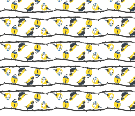 Blåmesarna fabric by woai on Spoonflower - custom fabric