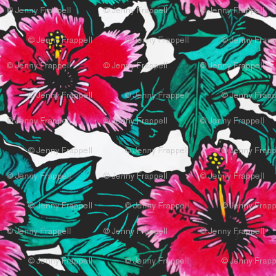 Hibiscus Print for Bag, copyright 2012 seasparkles