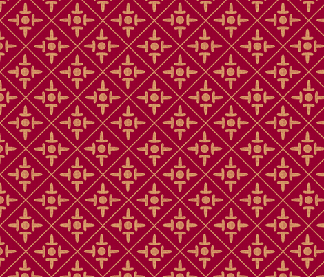 colonial_cross cinnamon fabric by glimmericks on Spoonflower - custom fabric