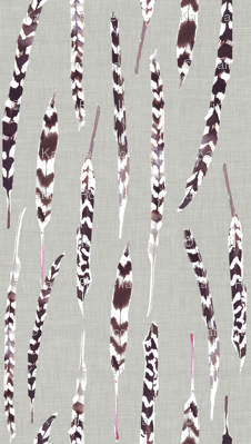 watercolor feathers striped on canvas