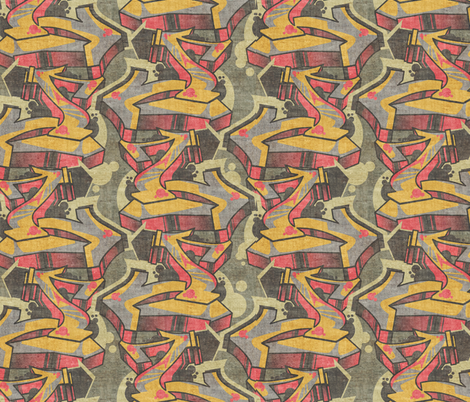 graffiti arrows on concrete fabric by jenr8 on Spoonflower - custom fabric