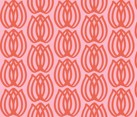 Tulips - pink & coral fabric by fable_design on Spoonflower - custom fabric
