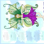 Philomena in the clouds - 2013 Calendar tea towel