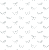 Tangram fox in grey outline on white