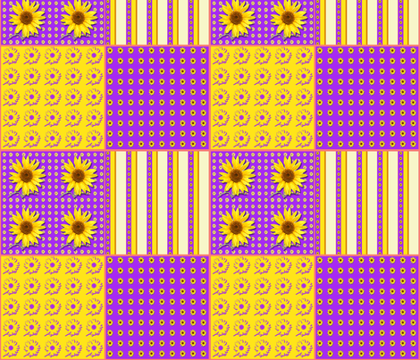 Sunflower Coordinate fabric by koalalady on Spoonflower - custom fabric