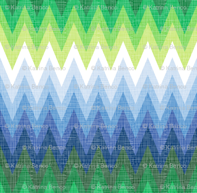 Ombre Zig Zag Blue + Green