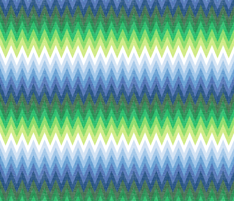 Ombre Zig Zag Blue + Green fabric by veritymaddox on Spoonflower - custom fabric