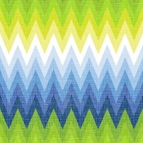 Ombre Zig Zag Blue + Chartreuse