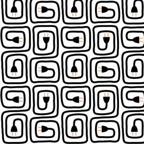 Greek Key Plugs in White