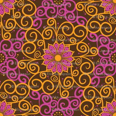 Samba Flowers Damask (Dark)