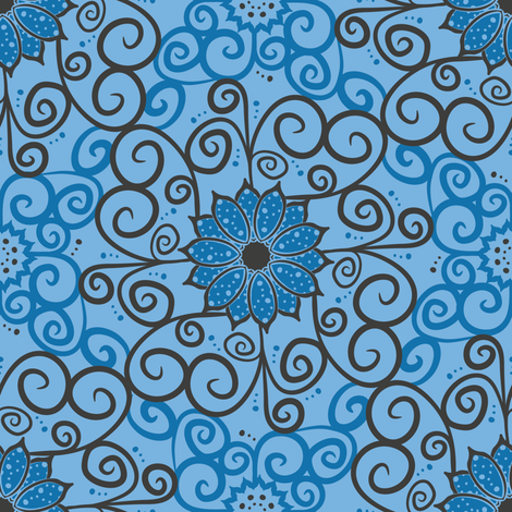 Polka Floral Damask (Light) fabric by robyriker on Spoonflower - custom fabric