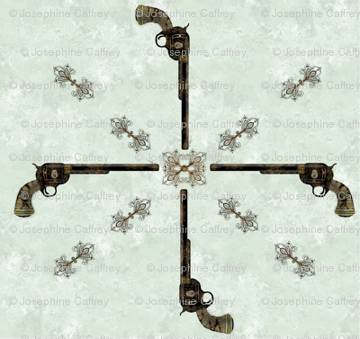 Victorian Pistol - light blue background