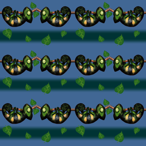 Baby Chameleon blue background fabric by boneyfied on Spoonflower - custom fabric