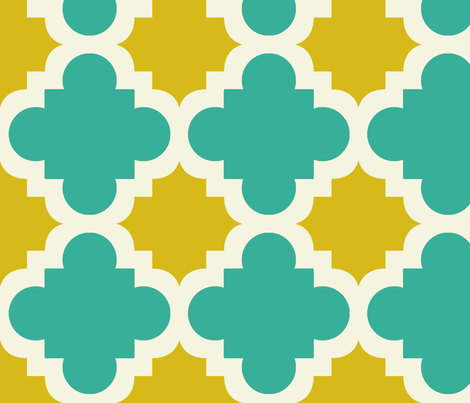 burst turquoise and mustard